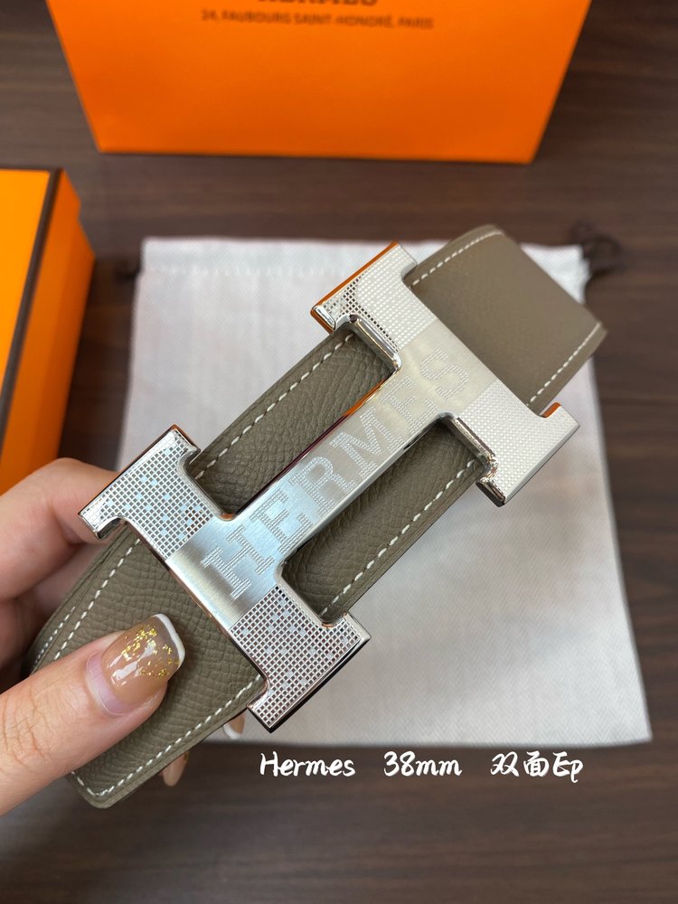 에르메스 양면 송아지 가죽 벨트 38mm 001-284122