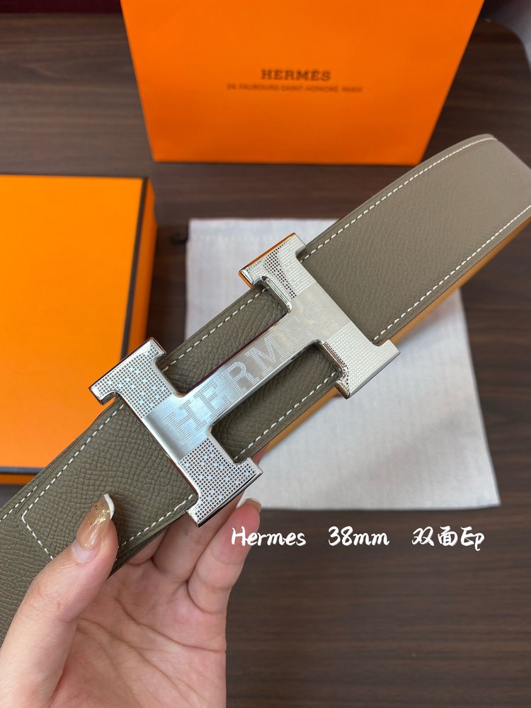 에르메스 양면 송아지 가죽 벨트 38mm 001-284122