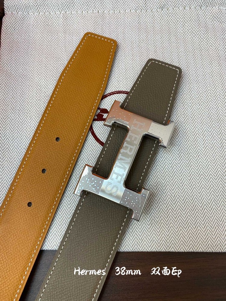 에르메스 양면 송아지 가죽 벨트 38mm 001-284122