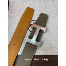 에르메스 양면 송아지 가죽 벨트 38mm 001-284122