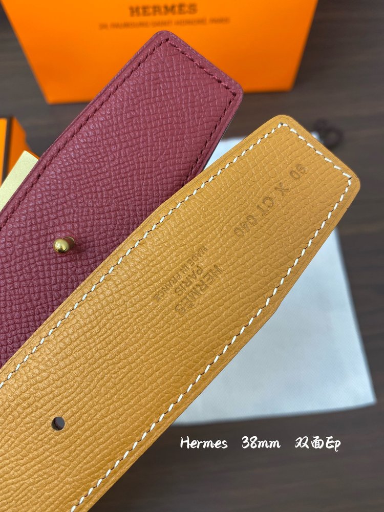 에르메스 양면 송아지 가죽 벨트 38mm 001-284126