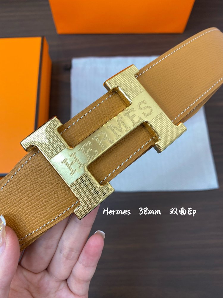 에르메스 양면 송아지 가죽 벨트 38mm 001-284126