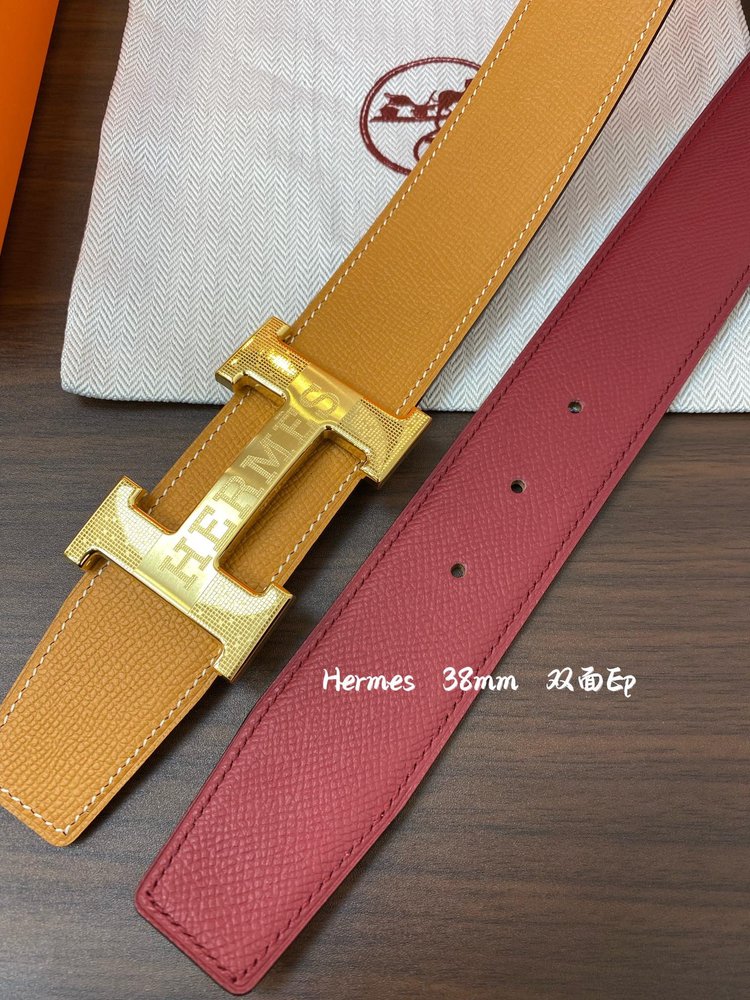 에르메스 양면 송아지 가죽 벨트 38mm 001-284126