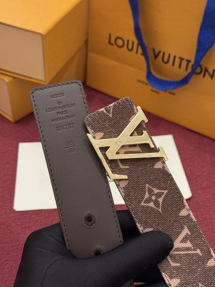 LV 이니셜 모노그램 리플렉티브 40mm 리버서블 벨트 001-284203