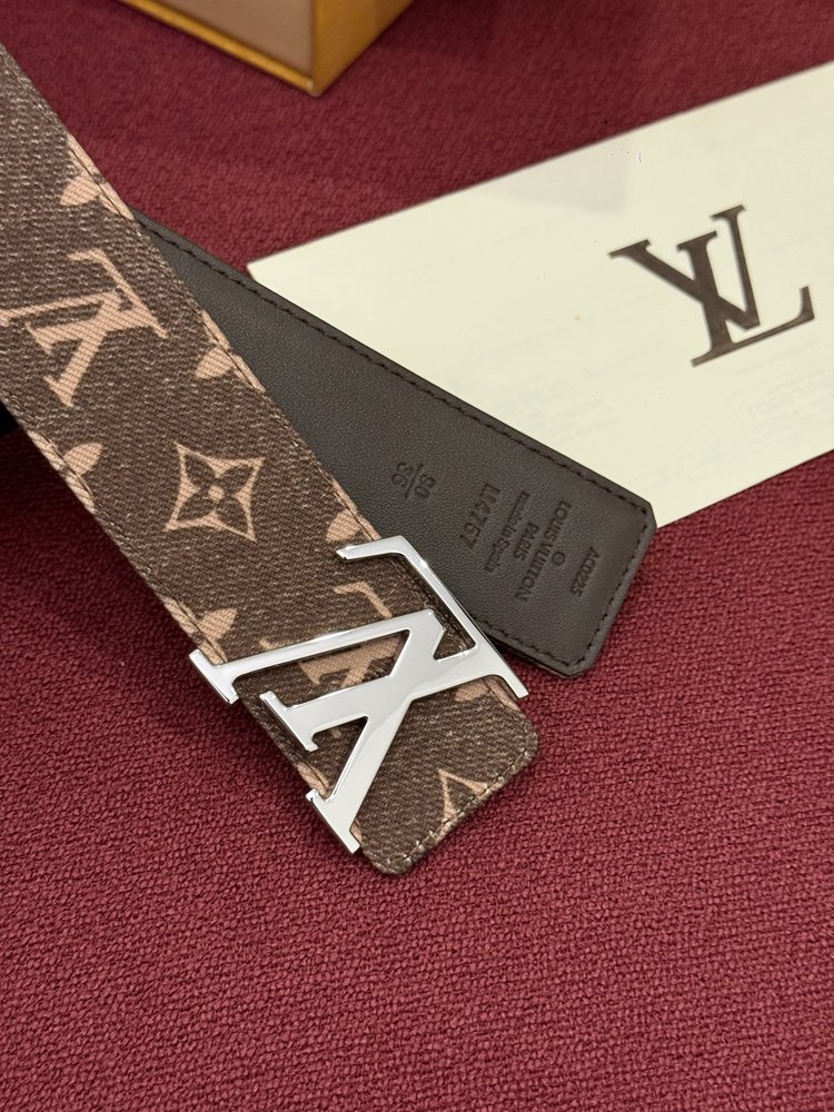 LV 이니셜 모노그램 데님 벨트 001-284210
