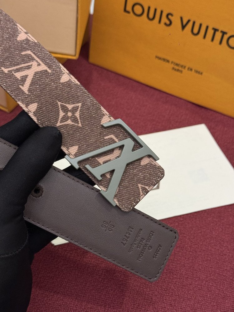 LV Initiales 모노그램 데님 벨트 001-284212