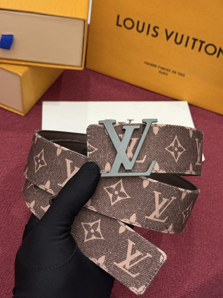 LV Initiales 모노그램 데님 벨트 001-284212