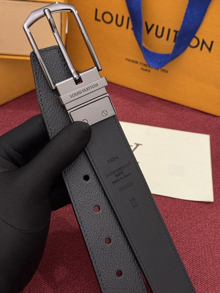 LV 미드나잇 스키니 레터 리버시블 벨트 001-284215