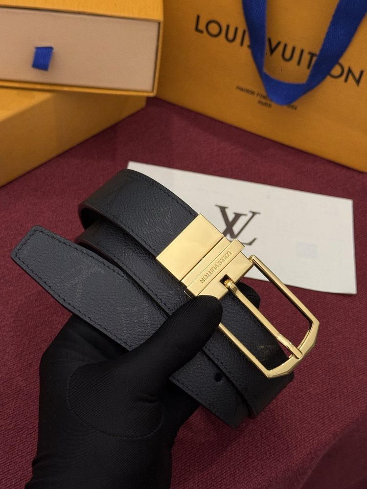 LV 플레인 모노그램 미드나잇 리버시블 벨트 001-284218