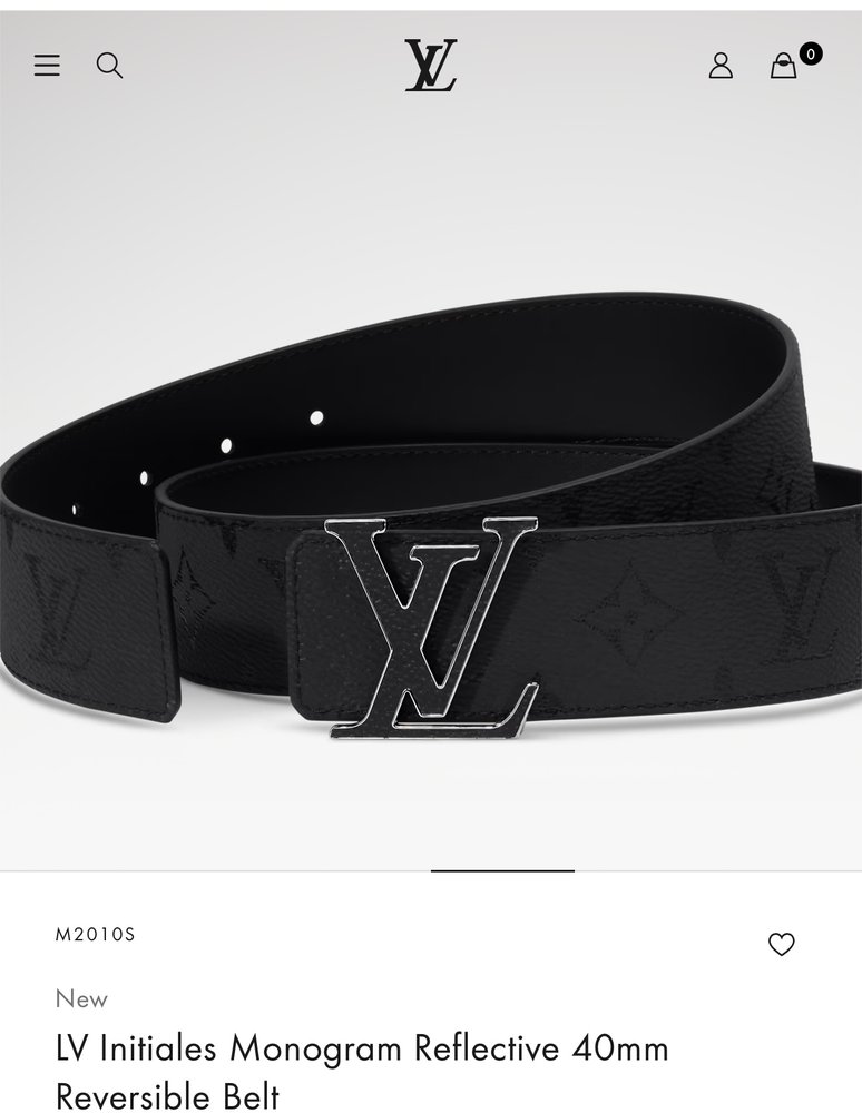 LV 모노그램 반사 리버서블 벨트 001-284222