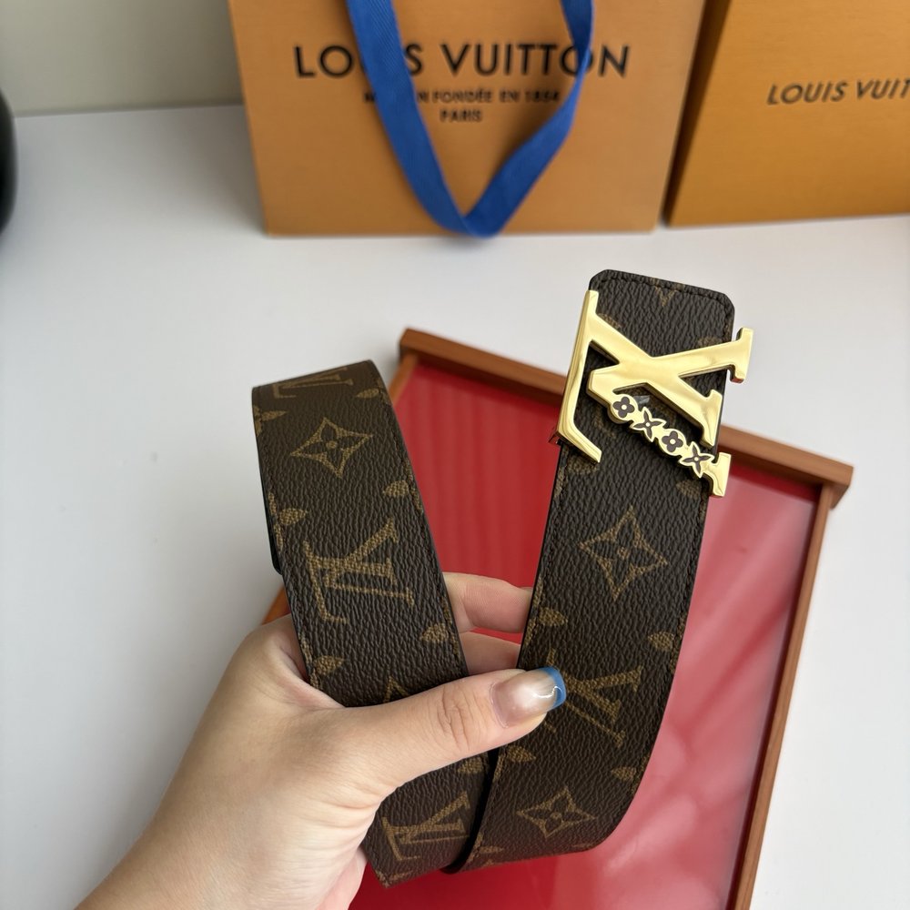 LV 모노그램 자카드 더블 페이스 벨트 001-284227