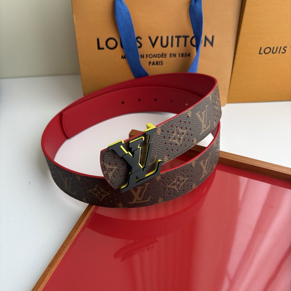 LV 모노그램 양면 벨트 빨간색 검정색 4.0cm 001-284233