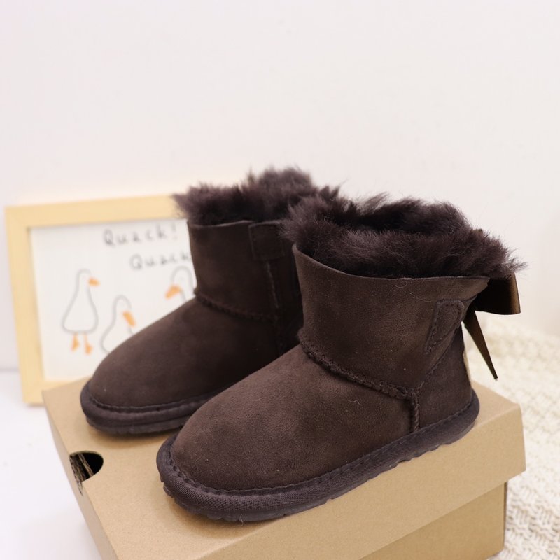 UGG 털가죽 일체형 나비 리본 아기 눈신발 001-284692