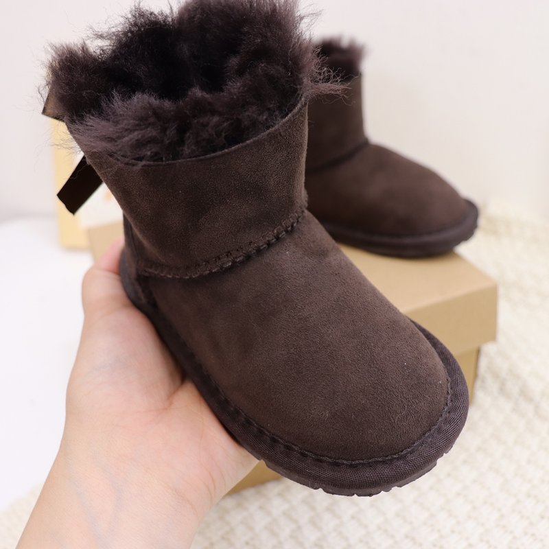 UGG 털가죽 일체형 나비 리본 아기 눈신발 001-284692