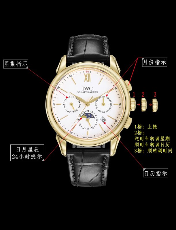 IWC 포르토피노 멀티펑션 오토매틱 시계 001-285406