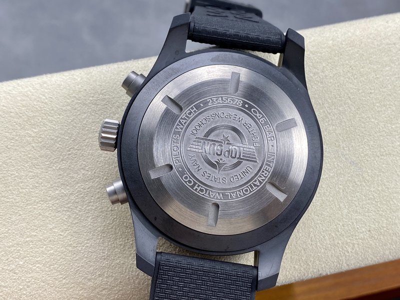 IWC 블랙 세라믹 TOP GUN 크로노그래프 시계 001-285421