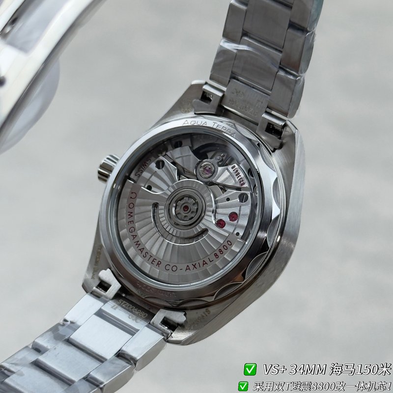 VS+ 오메가 씨마스터 여성용 기계식 시계 34mm 001-285444
