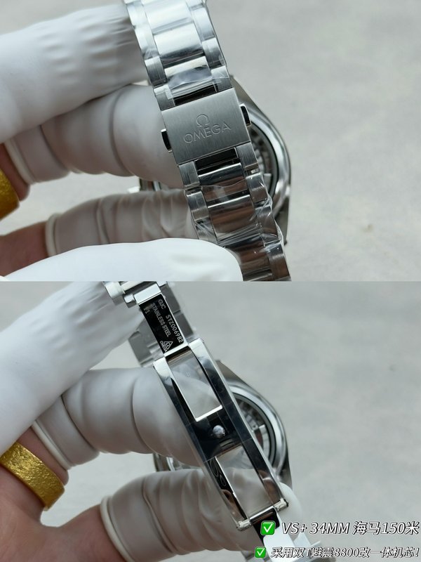 VS+ 오메가 씨마스터 여성용 기계식 시계 34mm 001-285444