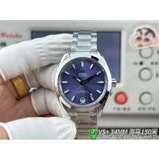 VS+ 오메가 씨마스터 여성용 기계식 시계 34mm 001-285444
