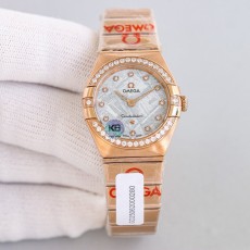 오메가 컨스텔레이션 5세대 28mm 진짜 다이아몬드 여 001-285503