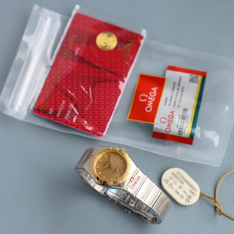오메가 콘스텔레이션 28mm 쿼츠 여성 시계 최고 버전 001-285507