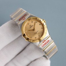 오메가 콘스텔레이션 28mm 쿼츠 여성 시계 최고 버전 001-285507
