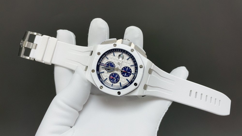 오데마 피게 화이트 세라믹 42mm 시계 최고 품질 001-285533