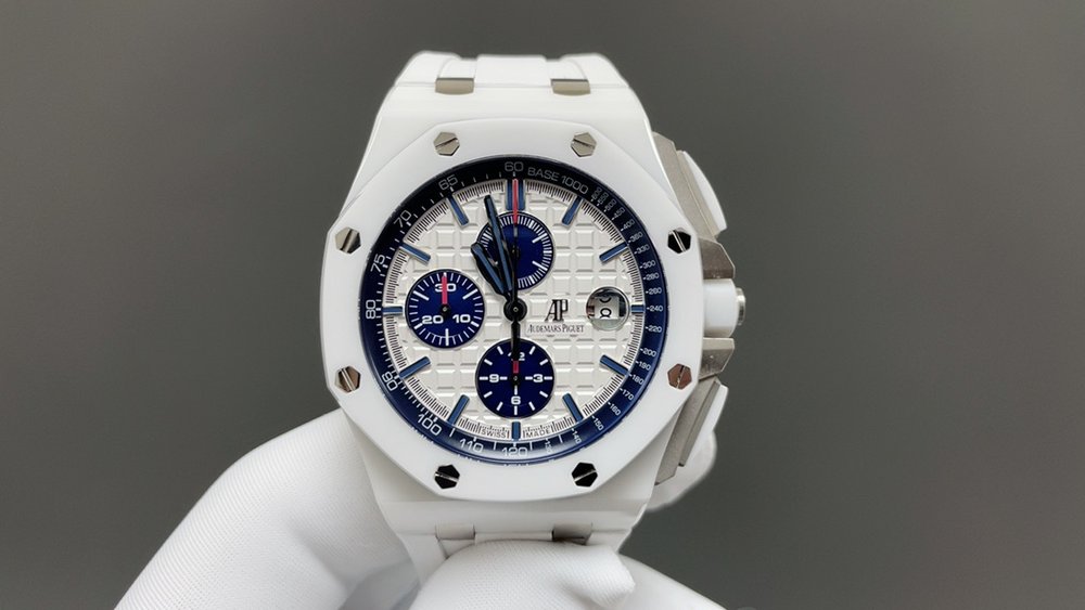 오데마 피게 화이트 세라믹 42mm 시계 최고 품질 001-285533