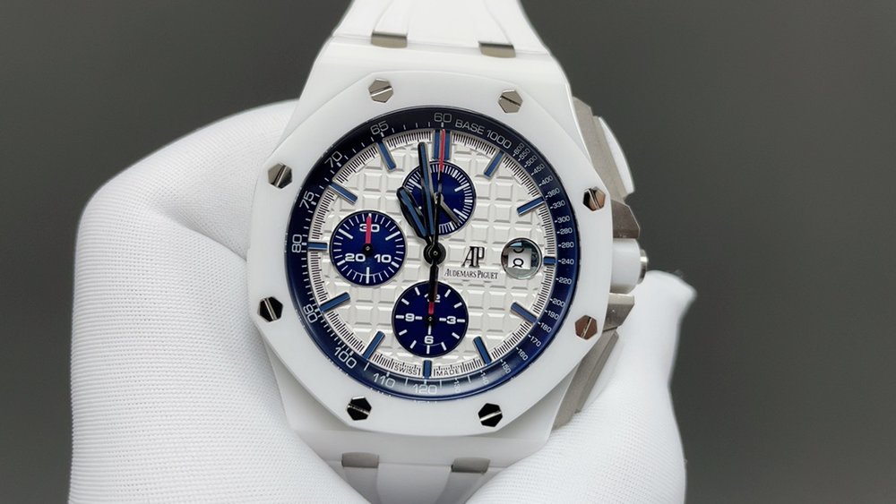 오데마 피게 화이트 세라믹 42mm 시계 최고 품질 001-285533