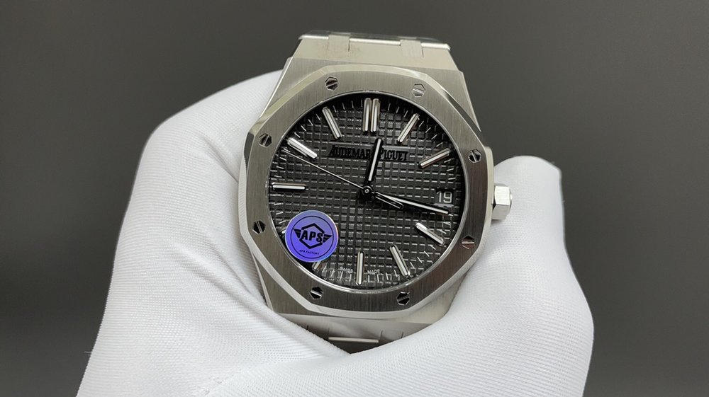 에이피 로얄 오크 화이트 케이스 그레이 다이얼 41mm 001-285538