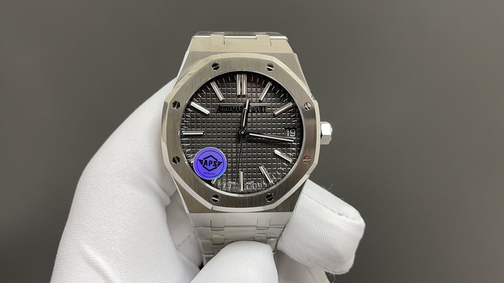 에이피 로얄 오크 화이트 케이스 그레이 다이얼 41mm 001-285538
