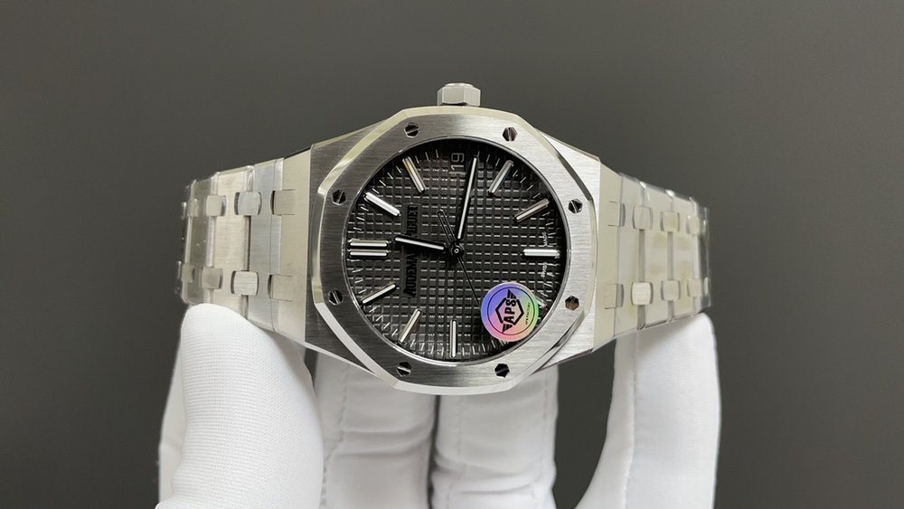 에이피 로얄 오크 화이트 케이스 그레이 다이얼 41mm 001-285538