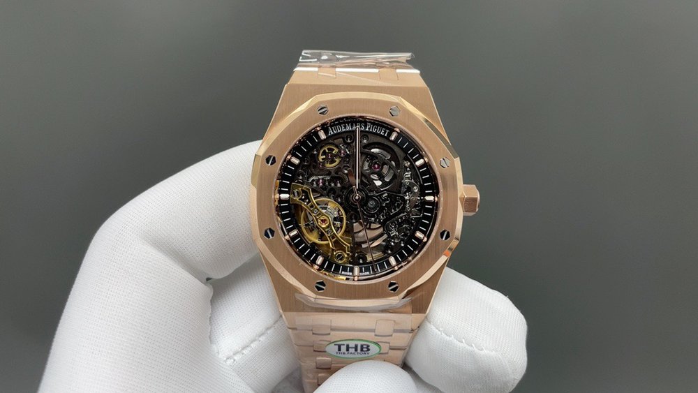 오데마 피게 스켈레톤 로즈골드 41mm 001-285587
