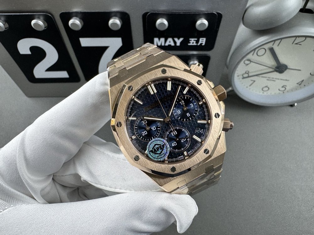에이피 로즈골드 블루 다이얼 시계 41mm 001-285620