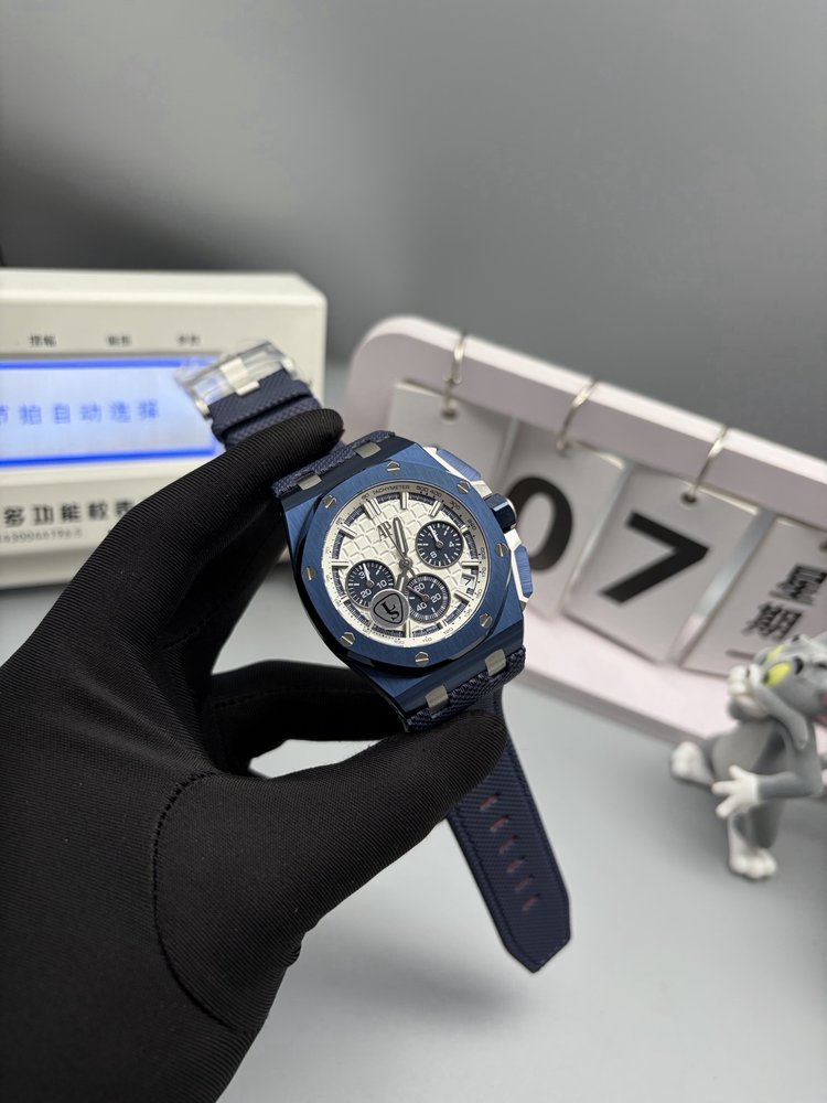 오데마피게 블루 3안 크로노그래프 001-285642