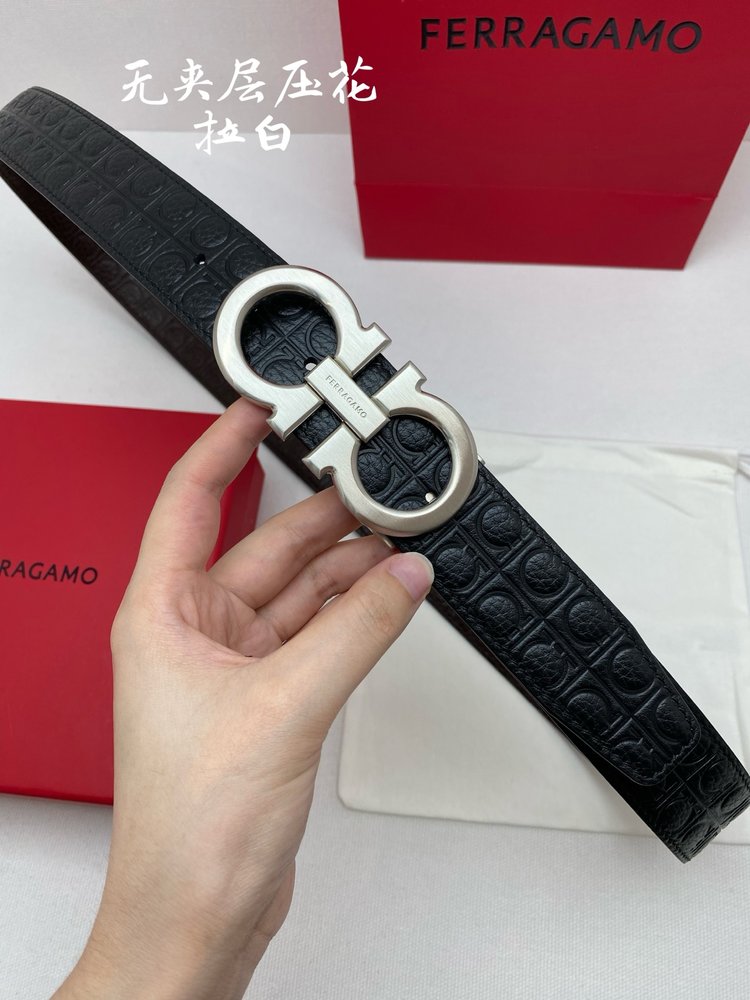 Ferragamo NFC칩 스캔 정품 가죽 벨트 3.5 001-285782