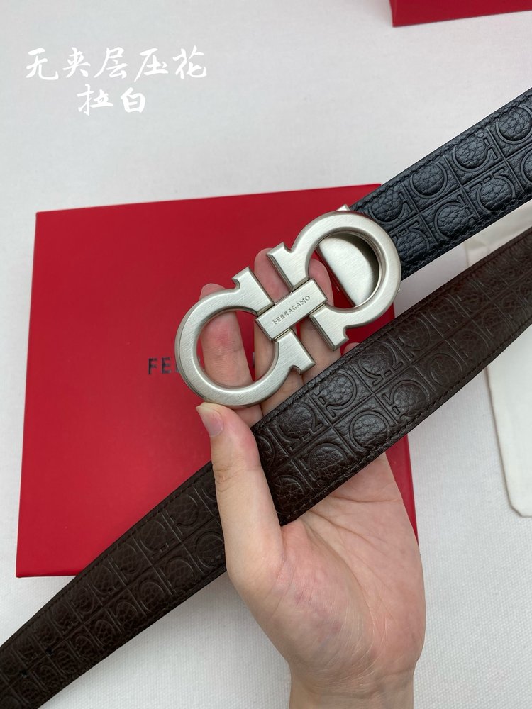 Ferragamo NFC칩 스캔 정품 가죽 벨트 3.5 001-285782