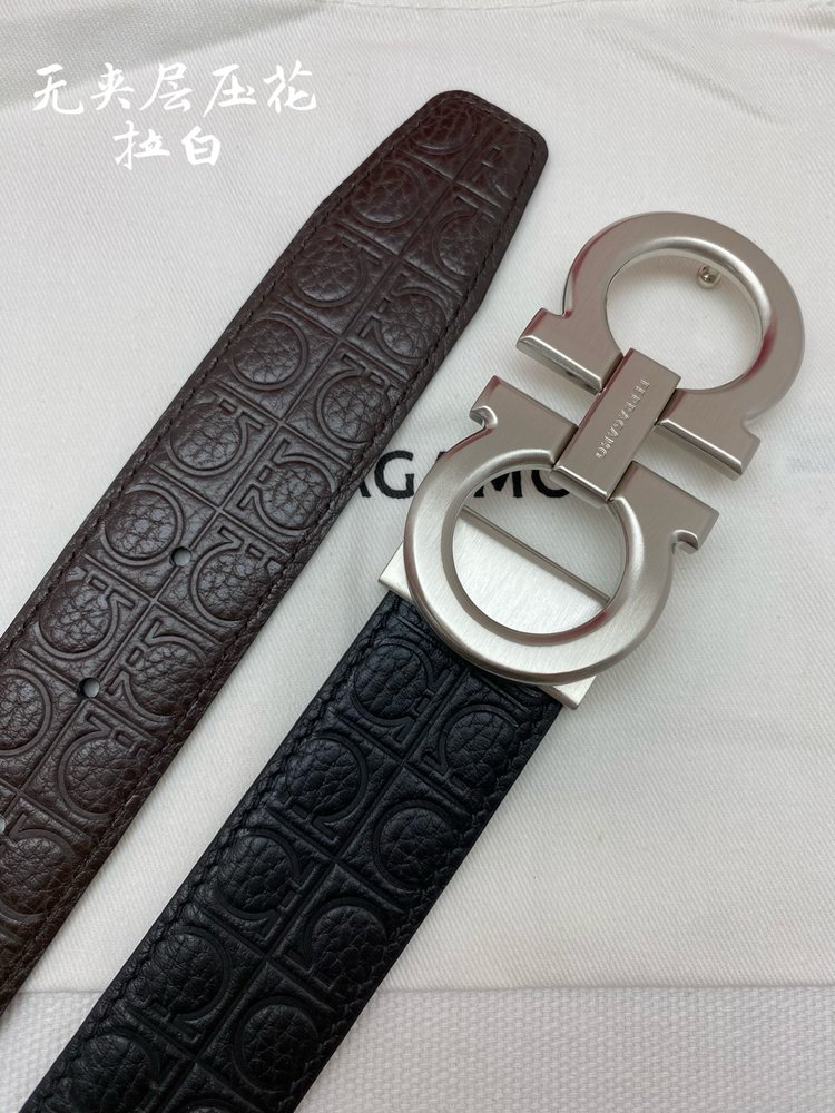 Ferragamo NFC칩 스캔 정품 가죽 벨트 3.5 001-285782