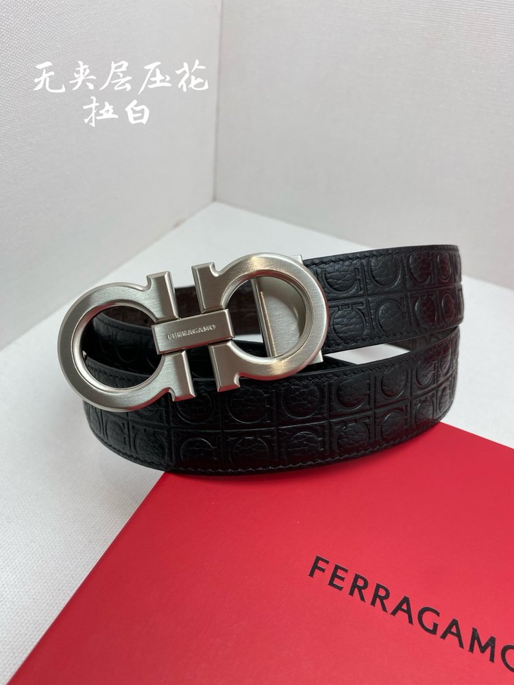 Ferragamo NFC칩 스캔 정품 가죽 벨트 3.5 001-285782
