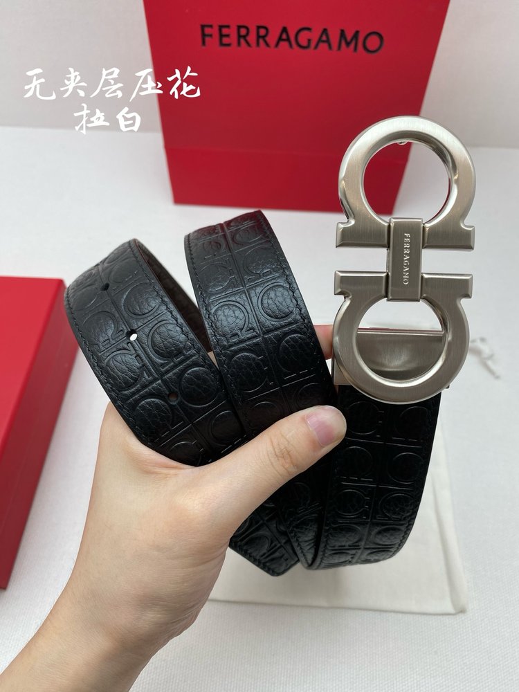 Ferragamo NFC칩 스캔 정품 가죽 벨트 3.5 001-285782