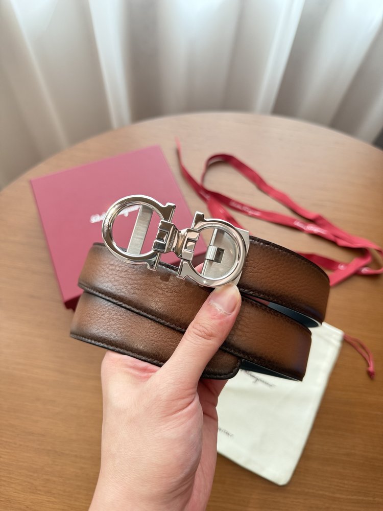페라가모 말발굽 자동 매끄러운 버클 벨트 001-285817