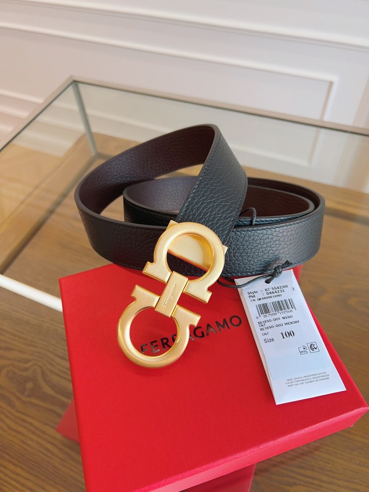 페라가모 정품 가죽 3.5cm 벨트 001-285838
