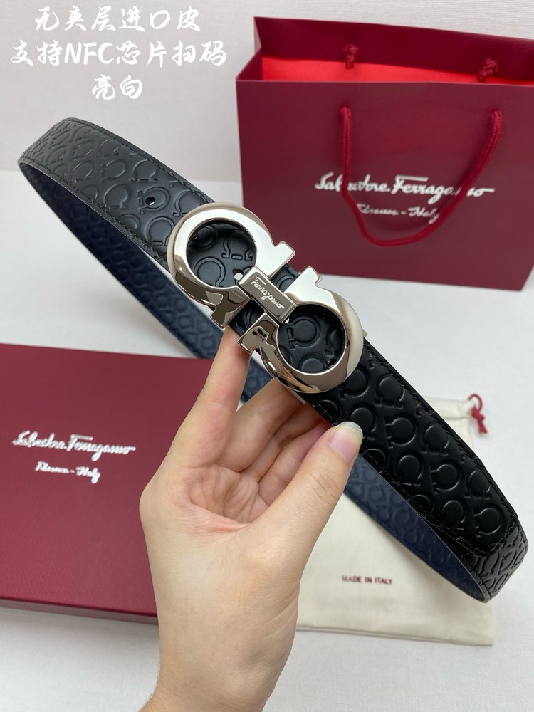 페라가모 NFC 칩 스캔 벨트 3.5cm 001-285845