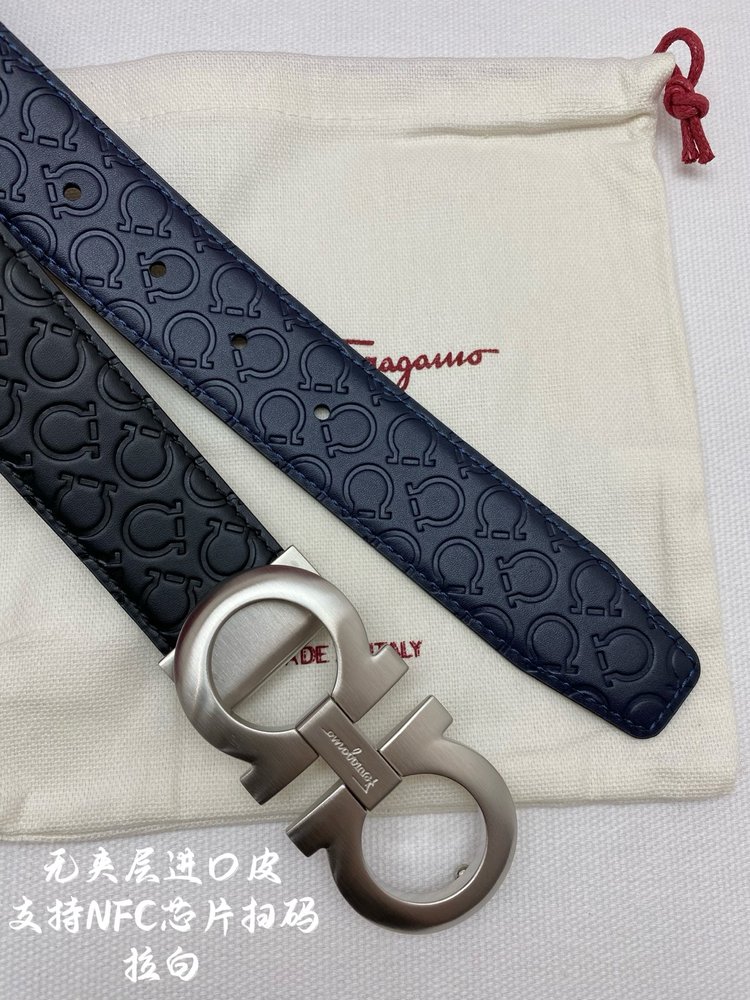 페라가모 NFC 칩 스캔 정품 벨트 3.5cm 001-285848