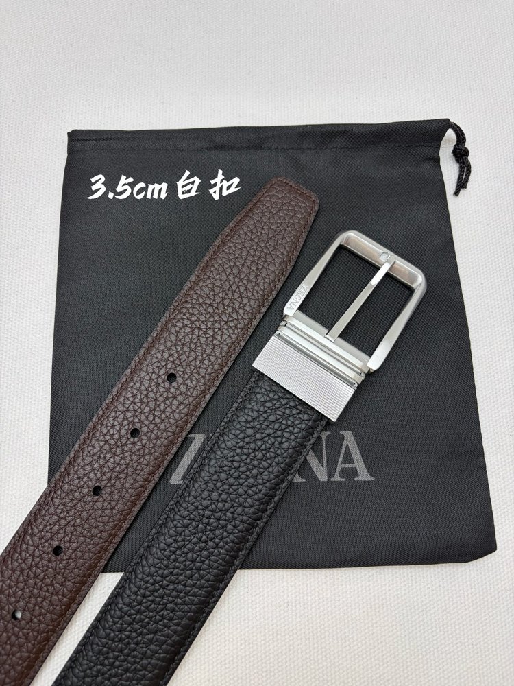제냐 남성용 천연 송아지가죽 벨트 001-285872