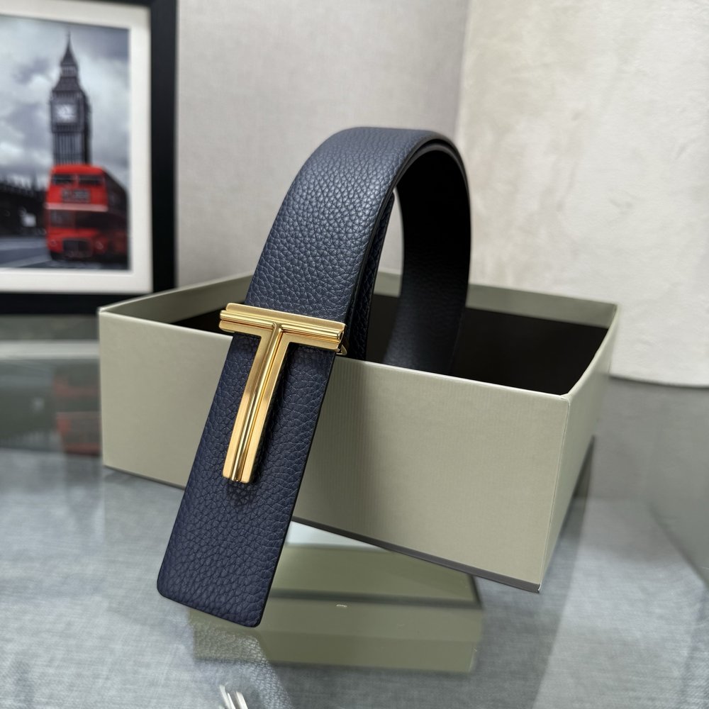 톰 포드 양면 소가죽 3.8cm 폭 벨트 001-285942