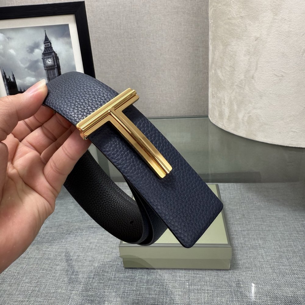 톰 포드 양면 소가죽 3.8cm 폭 벨트 001-285942