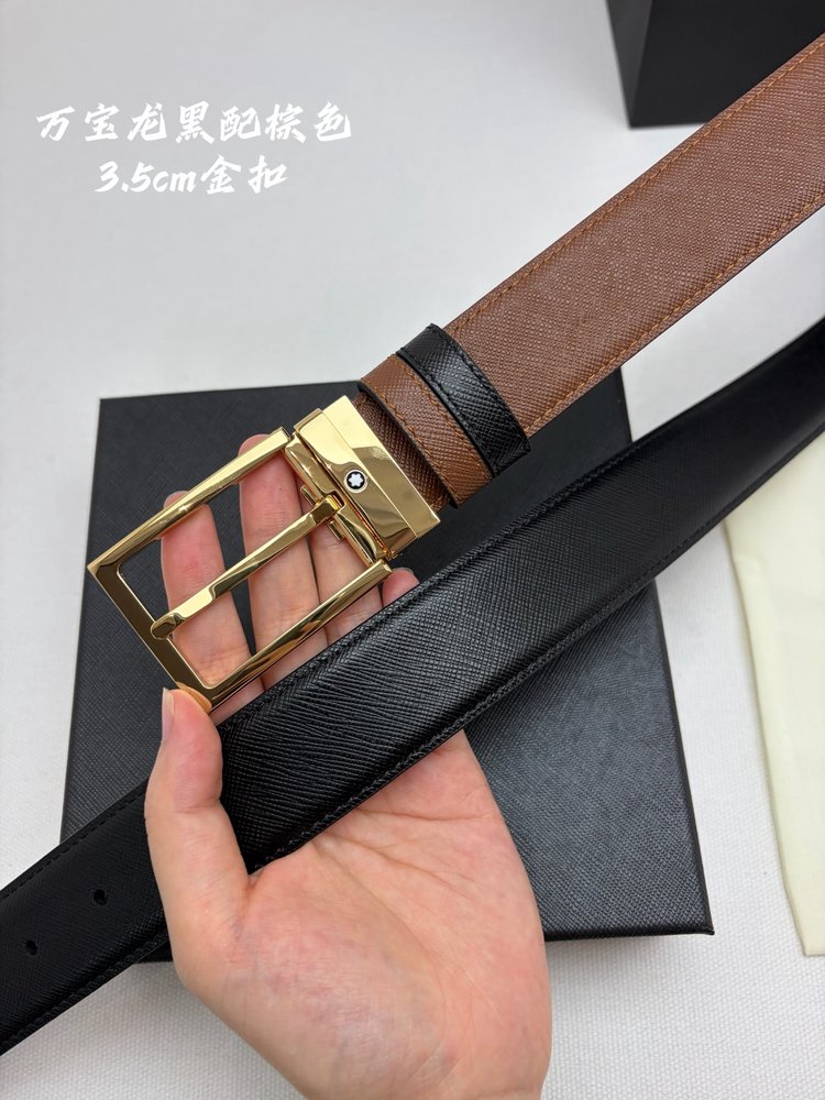 몽블랑 천연소가죽 비즈니스 캐주얼 벨트 3.5cm 001-285954