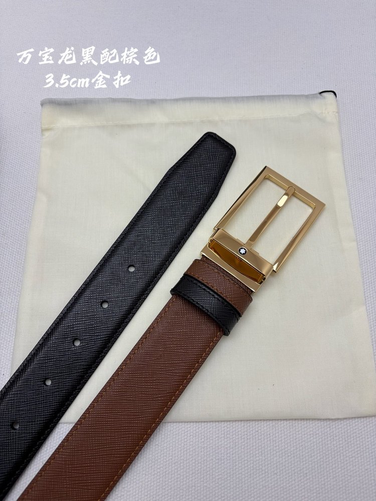 몽블랑 천연소가죽 비즈니스 캐주얼 벨트 3.5cm 001-285954