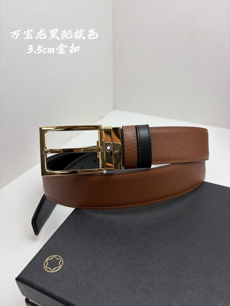 몽블랑 천연소가죽 비즈니스 캐주얼 벨트 3.5cm 001-285954